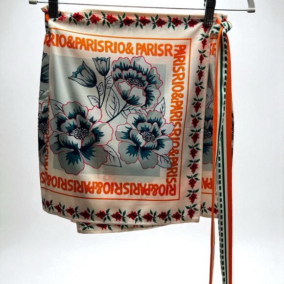 Commence Lightweight Wrap Skirt Women's Size Large Floral Paris Rio Print - Picture 2 of 10